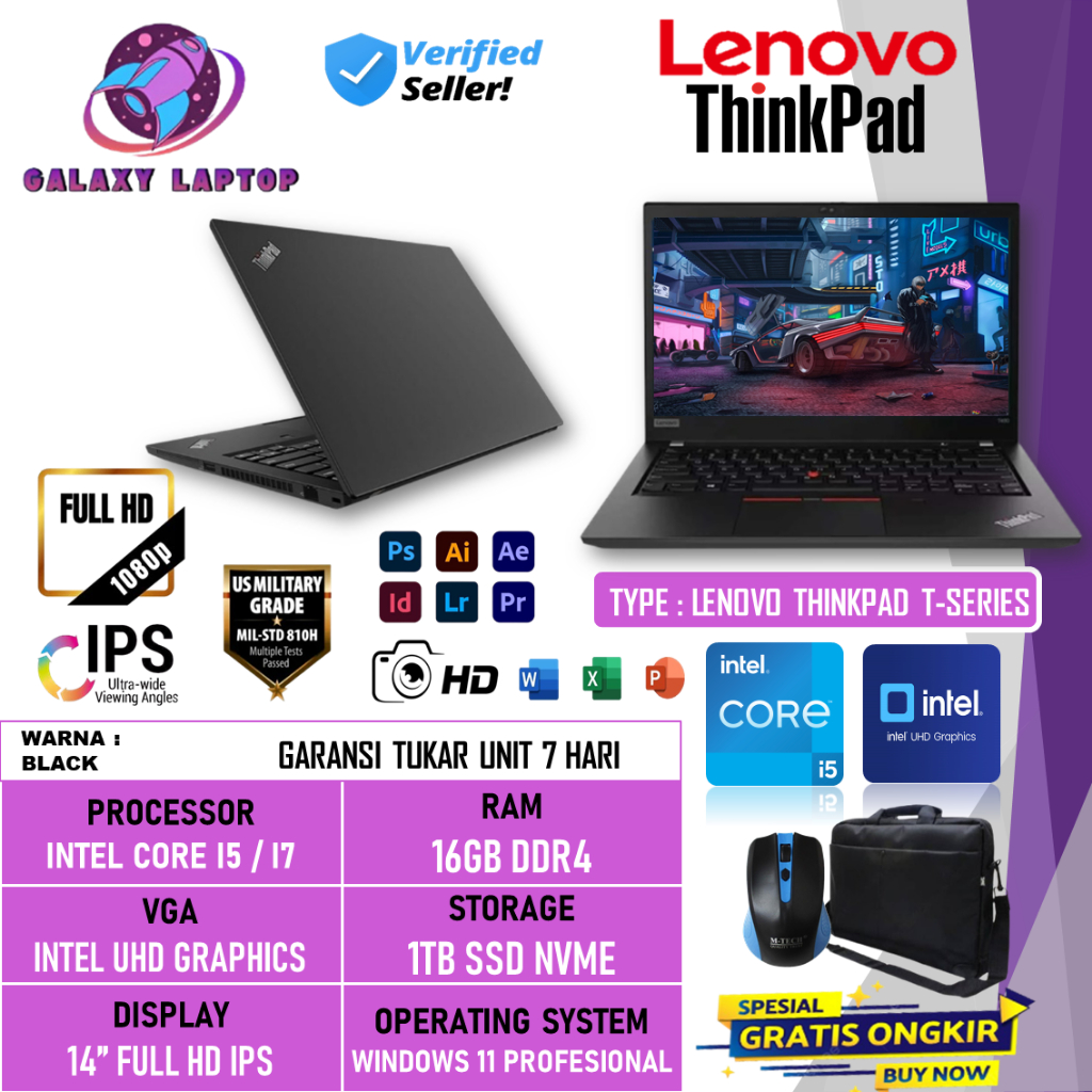 Pc Portable Lenovo L480 I5-8350U 3.6Ghz Turbo 8GO DDR 256Go SSD 14 W11 Wifi B