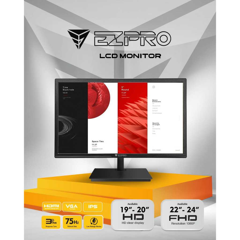 Jual MONITOR LCD EZ-PRO 19 INCH | 75HZ | HD RESOLUTIO | Shopee Indonesia