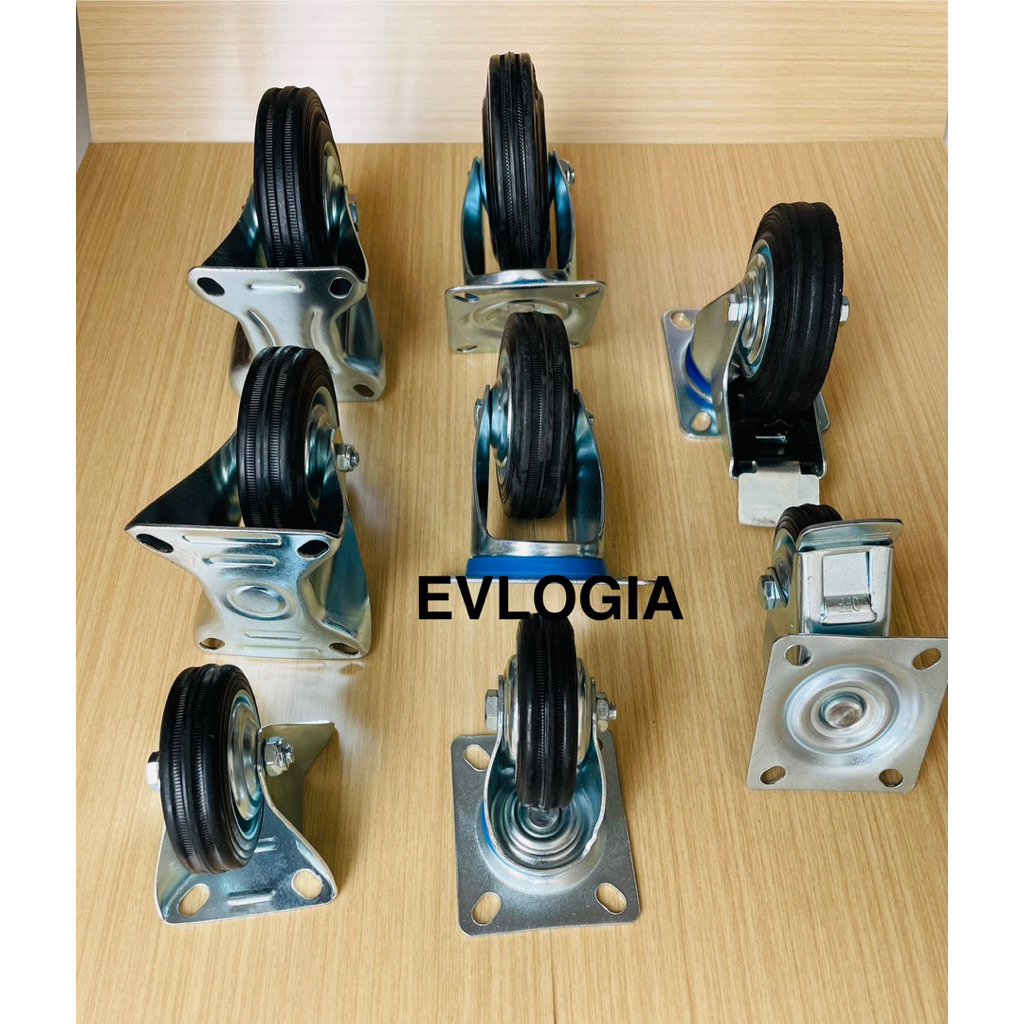 Jual Roda Trolly Karet 3” 4” 5” Inch/Roda Troli Etalase Hidup Rem Roda ...