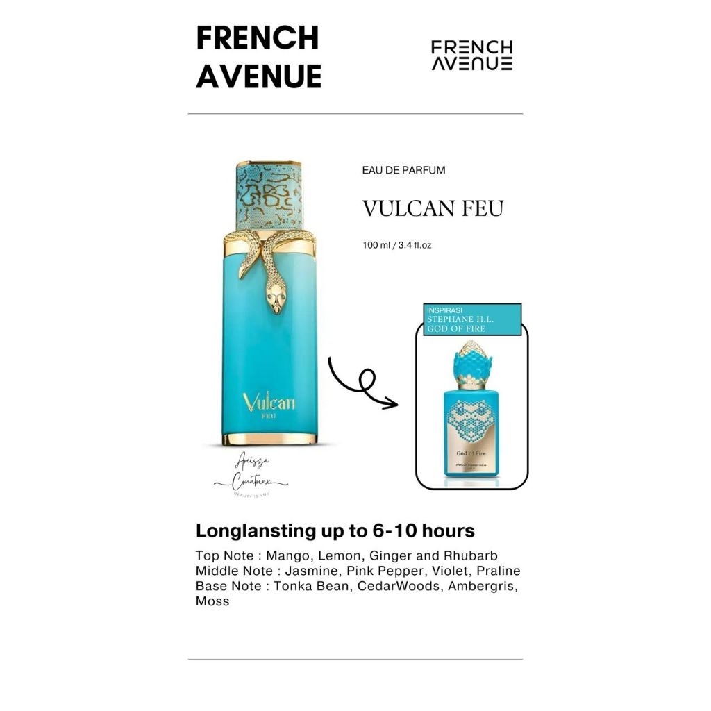 Jual Parfum French Avenue Vulcan Feu for Unisex EDP 100 ml