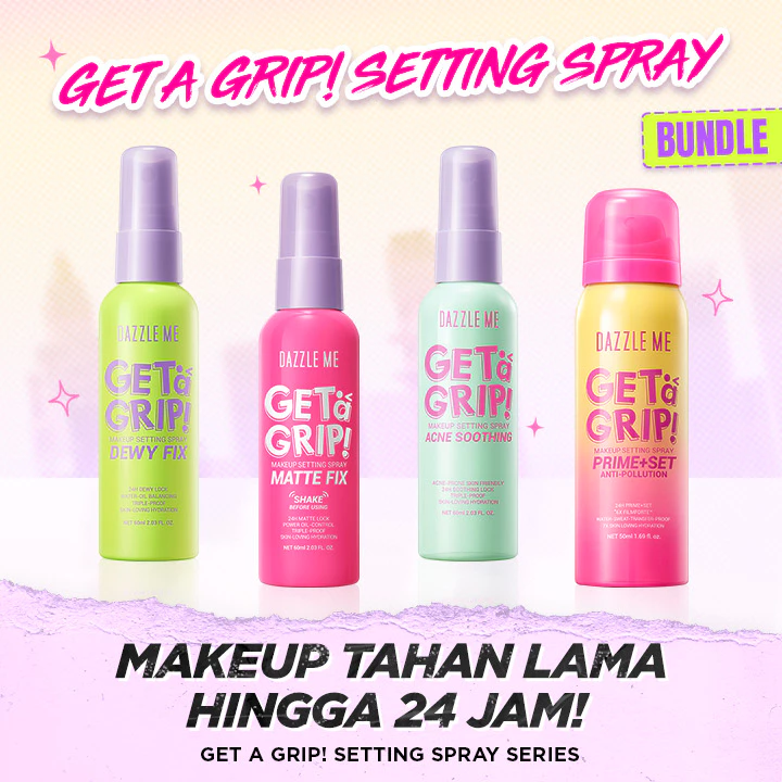 Dazzle Me Makeup Setting Spray Matte Finish Triple-Proof dan Smooth Fix Bundle Set