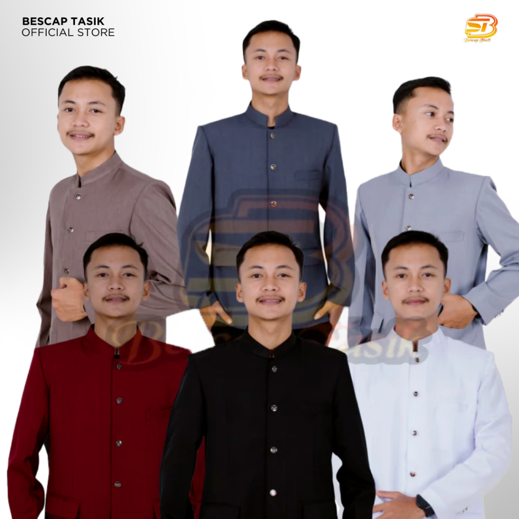 Jual Beskap Jas Koko Polos Saku Tutup Pria Muslim Dewasa Premium Lengan ...