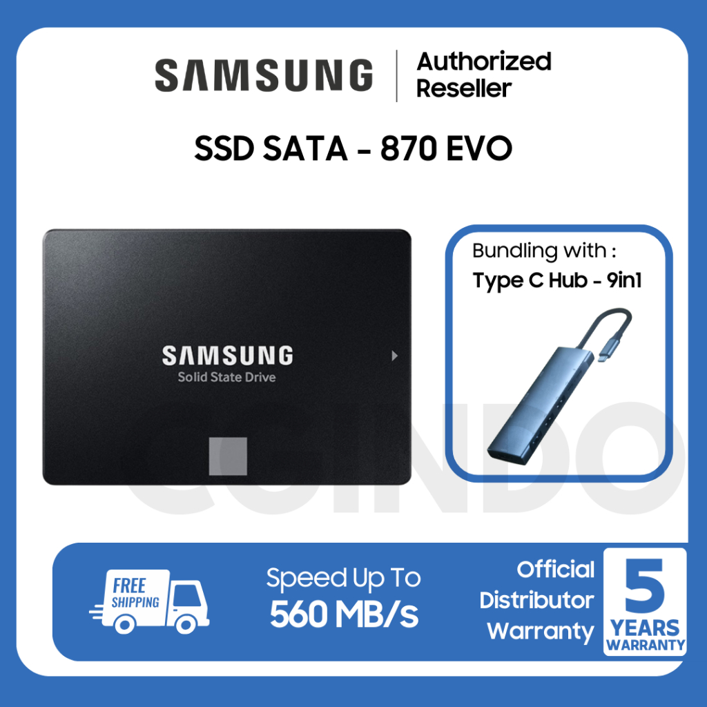 Samsung SSD 870 EVO 500GB 1TB 2TB SATA3 Internal SSD Internal SATA  III SSD 500 Garansi Distributor Resmi Tahun