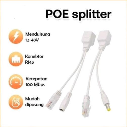 Jual Kabel PoE Injector & PoE Splitter (set) Warna Random | Shopee ...