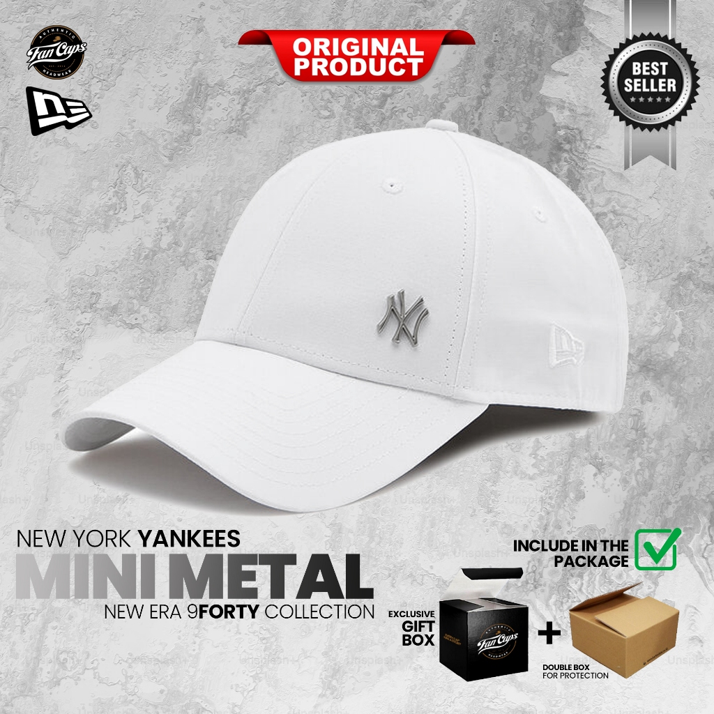 Topi New Era Original MLB New York Yankees Flawless warna putih 9FORTY  FREE GIFT BOX