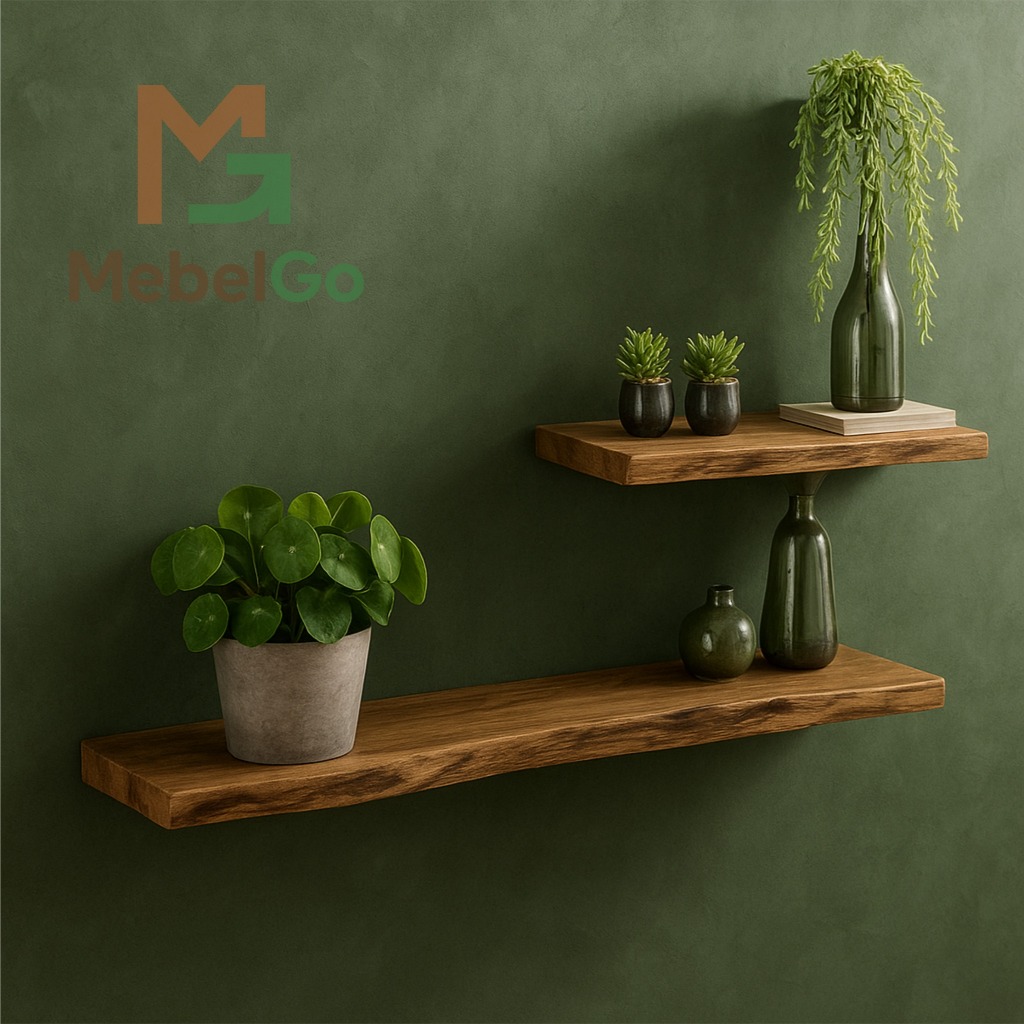 Jual Rak Kayu Dinding 40-60 cm/ Rak Kayu Solid/ Rak Kayu Ambalan/ Rak ...