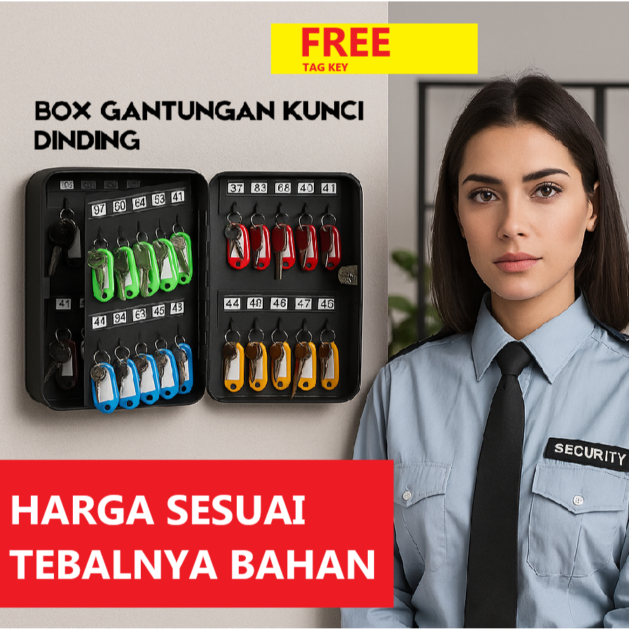 Jual Kotak Gantungan kunci dinding Key box 48 SLOT Tempat penyimpanan ...