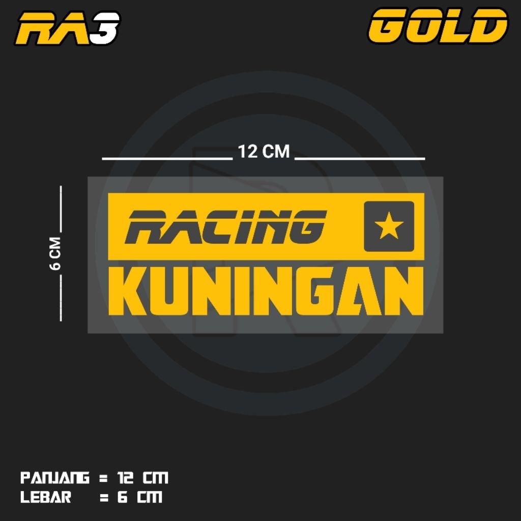Jual STIKER CUTTING TULISAN RACING KUNINGAN | RA3 JBT | Shopee Indonesia