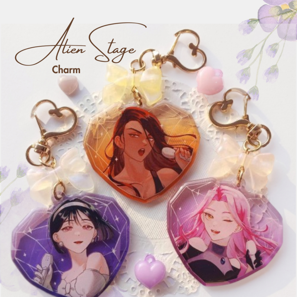 Jual ALNST Alien Stage Heart Epoxy Charm Keychain Mizi Sua Fanmerch by ...