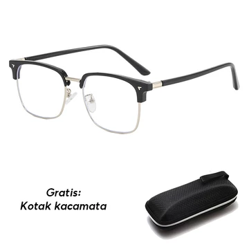 Kacamata Photochromic Anti Radiasi Bagi Laki Dan Perempuan Setengah Bingkai Rektangular