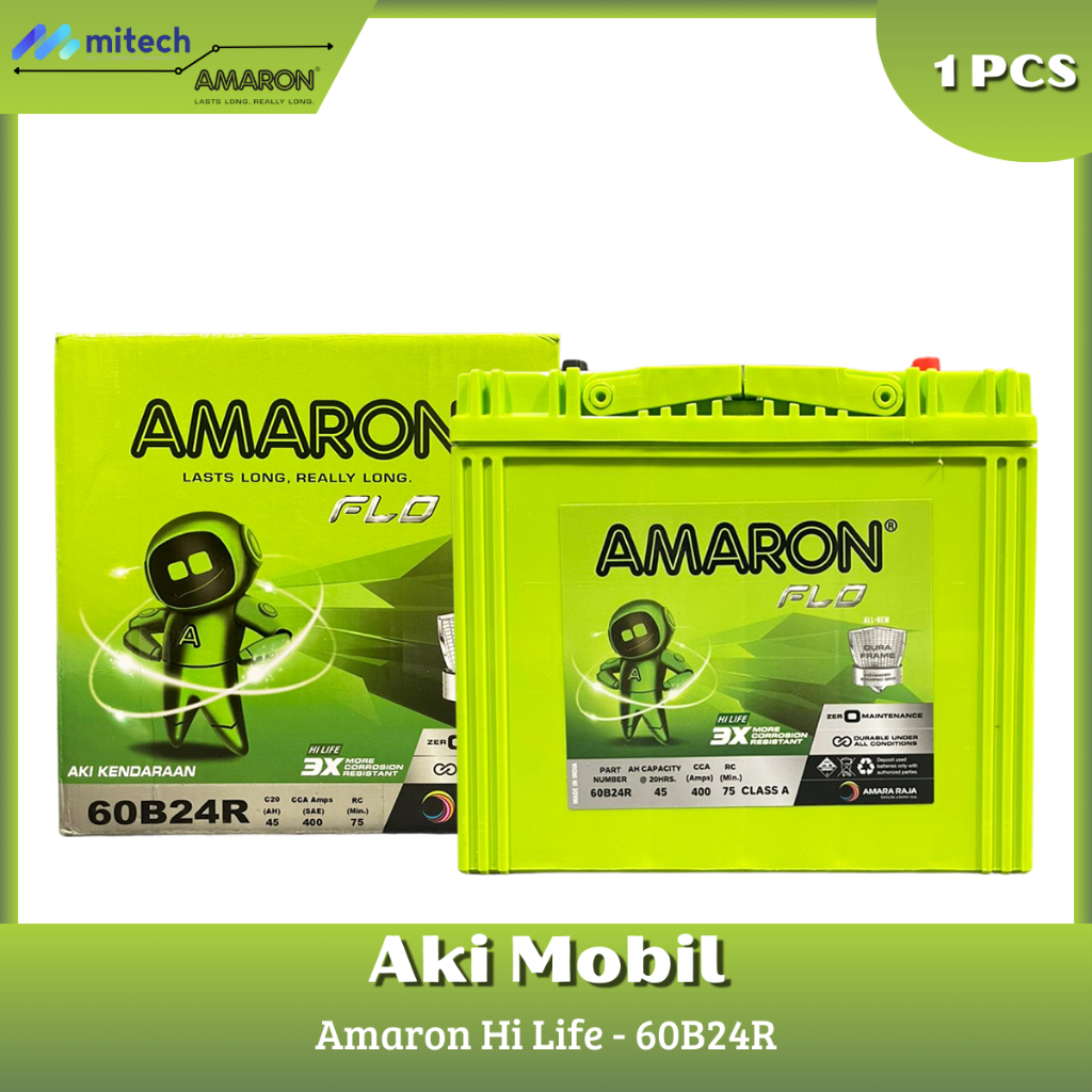 Jual Amaron Hi Life Flo Aki Mobil Toyota Avanza NS60 / 60B24R 12V / 45 ...