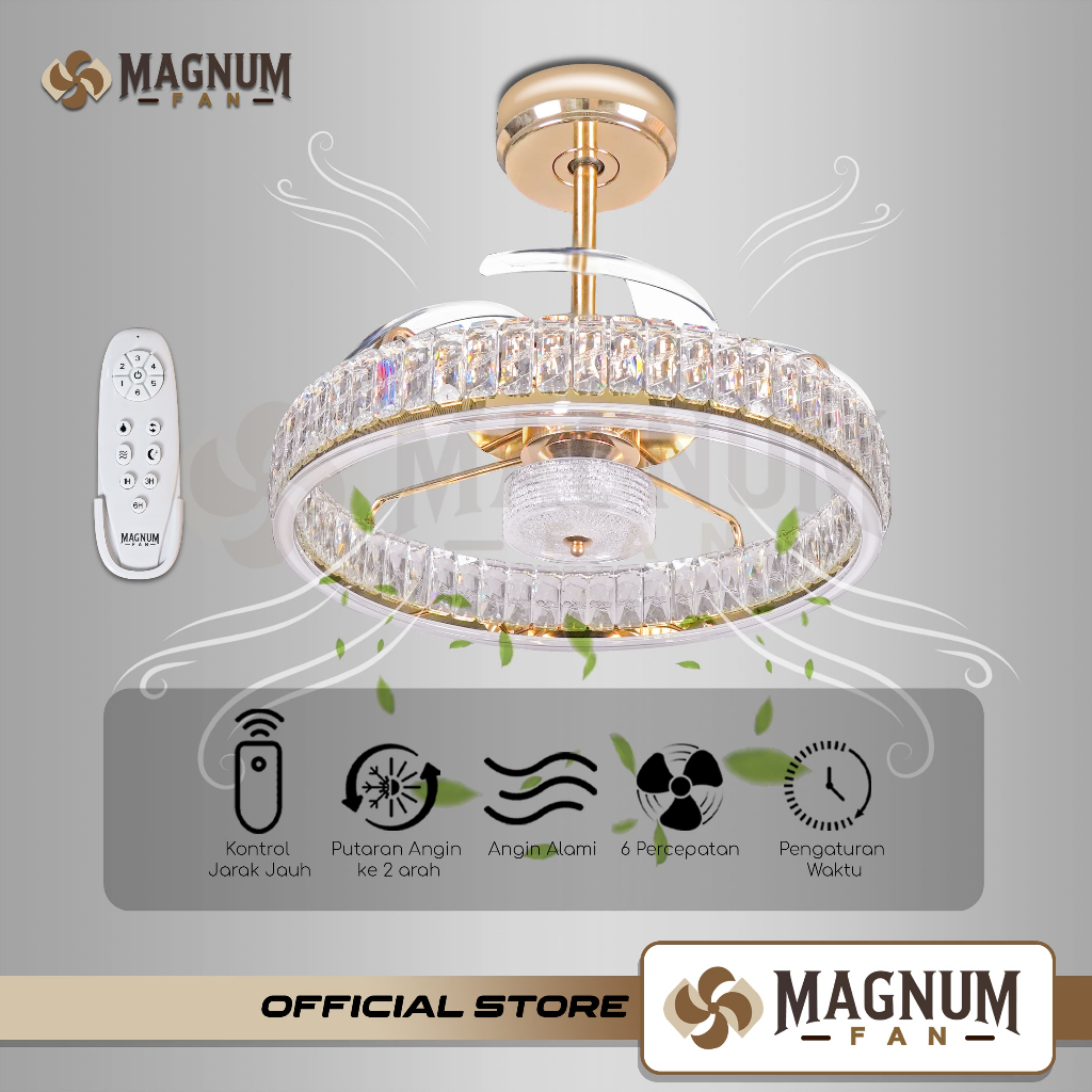 Jual Lumina x Magnum Fan - Kipas Plafon Lampu Kristal Mewah LED Ceiling ...