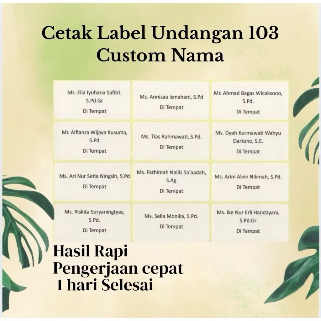 Jual Ukuran Label 103 Terlengkap & Harga Terbaru Oktober 2026 | Shopee ...