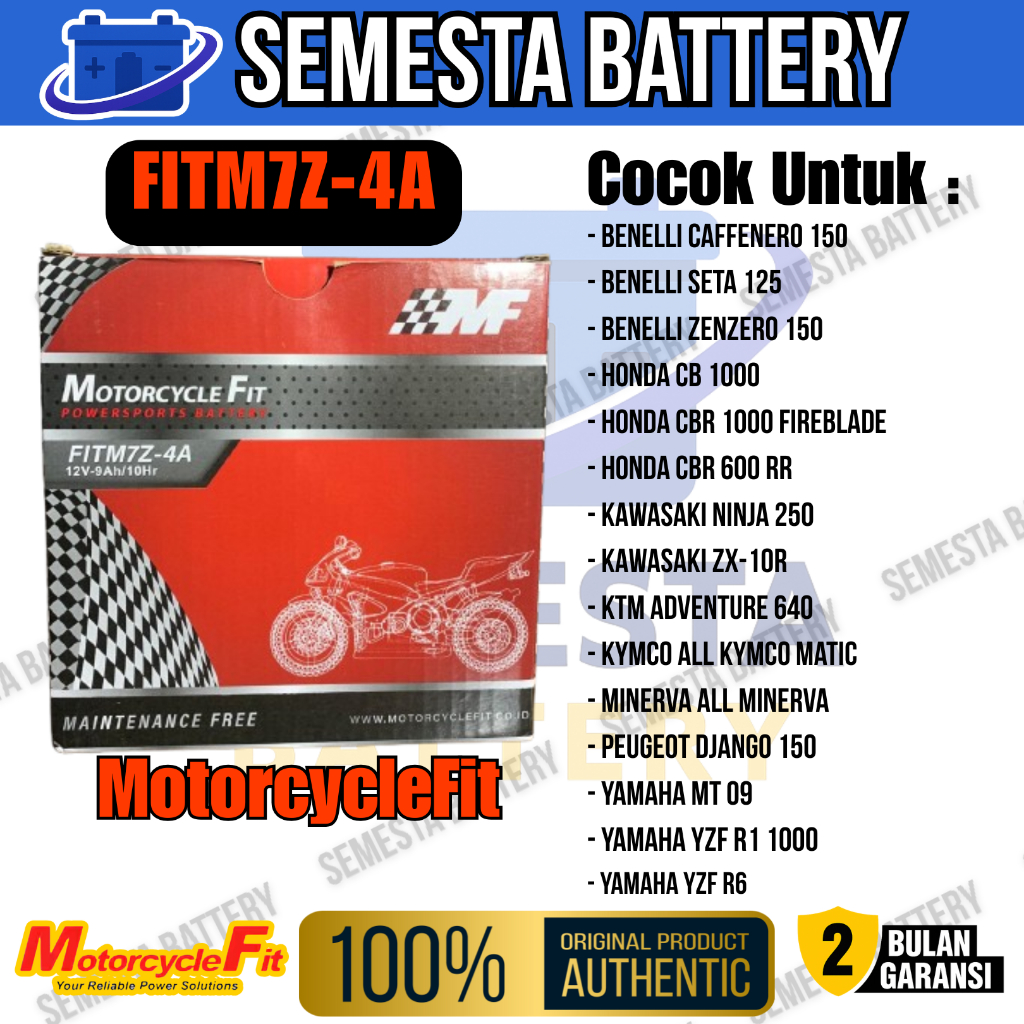 Jual Aki Motor MotorcycleFit FITM7Z-4A Garansi 2 Bulan – Cocok untuk ...