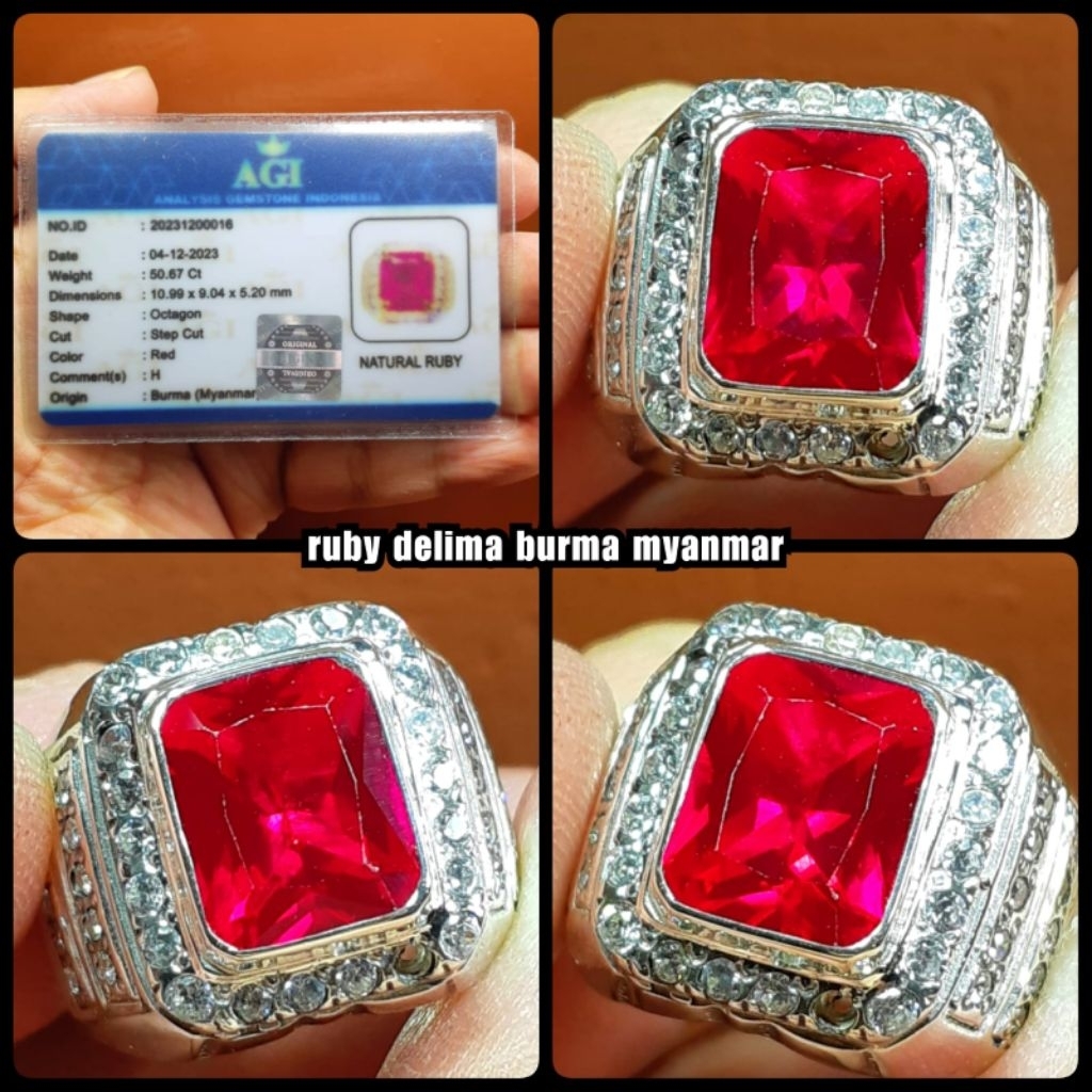 Jual natural batu permata ruby delima burma pigeon blod | Shopee Indonesia