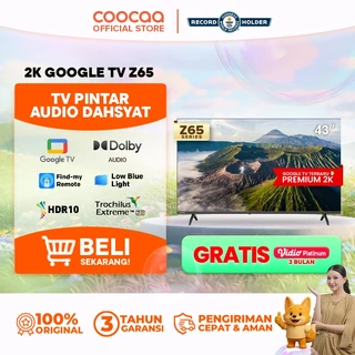 NEW COOCAA 43 inch Z65 -  GOOGLE TV - 2K LED-TV  - HDR 10 - Flicker Free - Low Blue Light - Eye Care - WIFI - USB/LAN (COOCAA 43Z65)