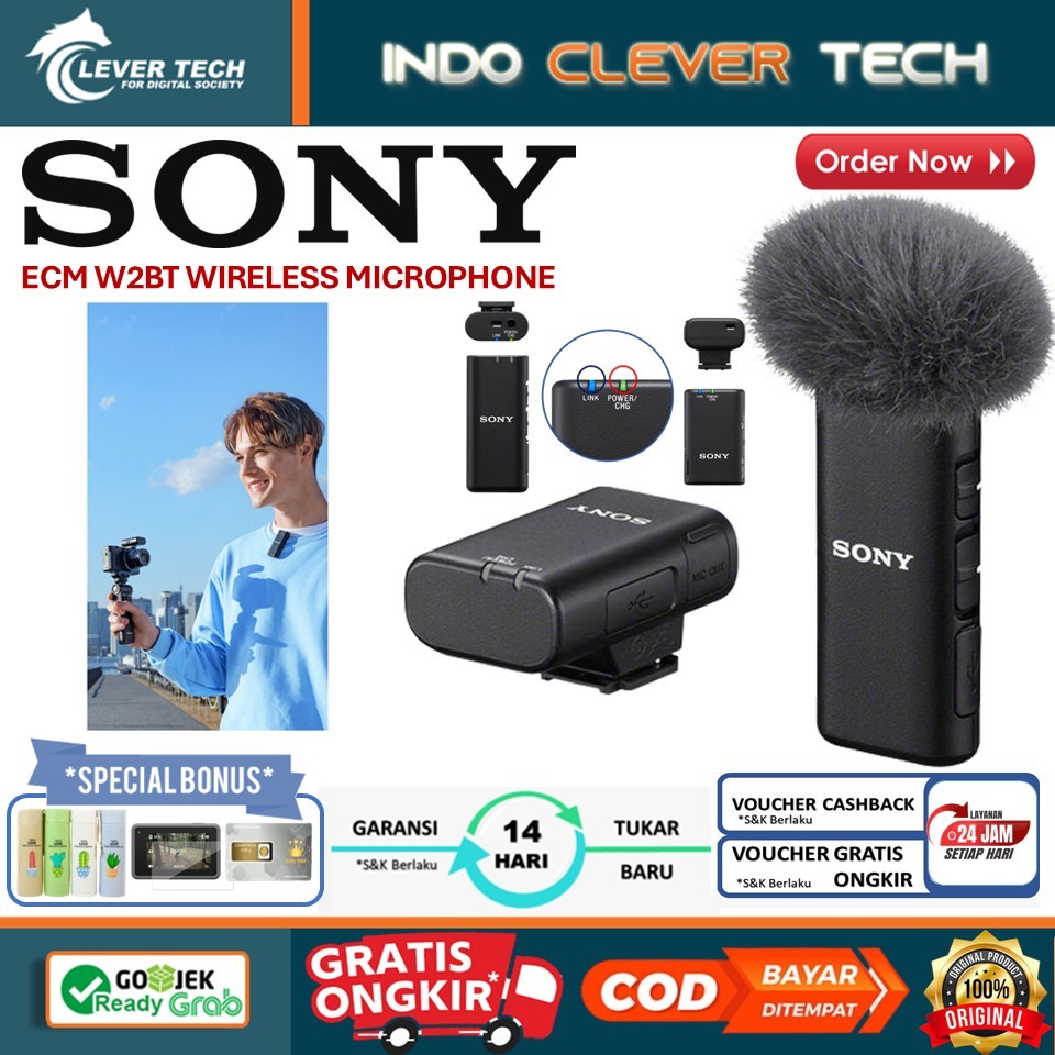 Jual Sony ECM-W2BT Camera-Mount Digital Bluetooth Wireless Microphone ...