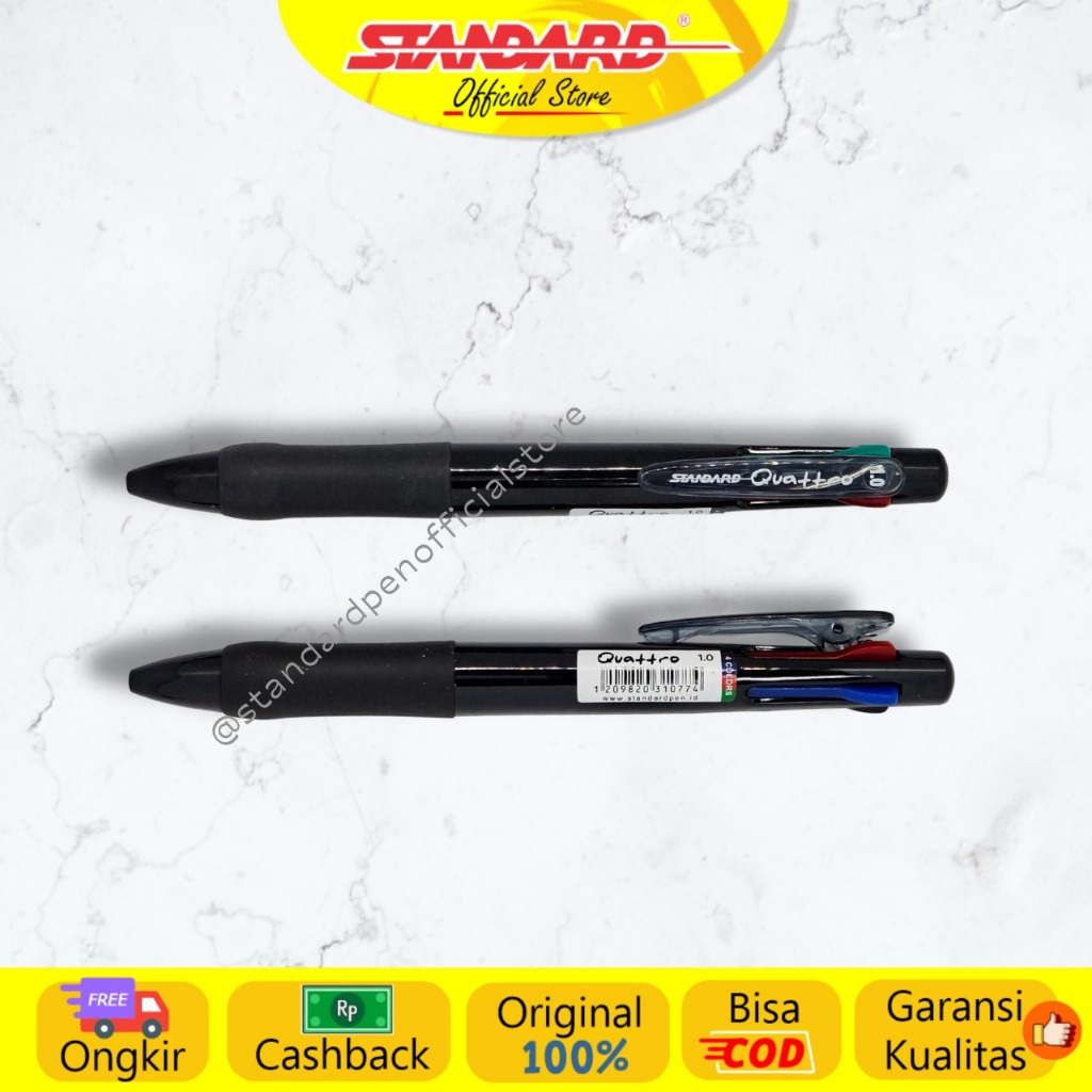 Standard - Pulpen Quattro 1.0 - Oil Gel  4 IN 1  /Set ( Alat Tulis / Pen / Ballpoint / Pena )
