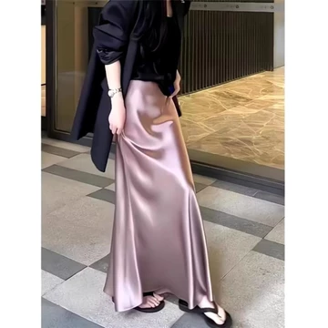 YoVela_Rok Satin Maxi Premium Satin Long Skirt Rok Satin Panjang Rok Duyung