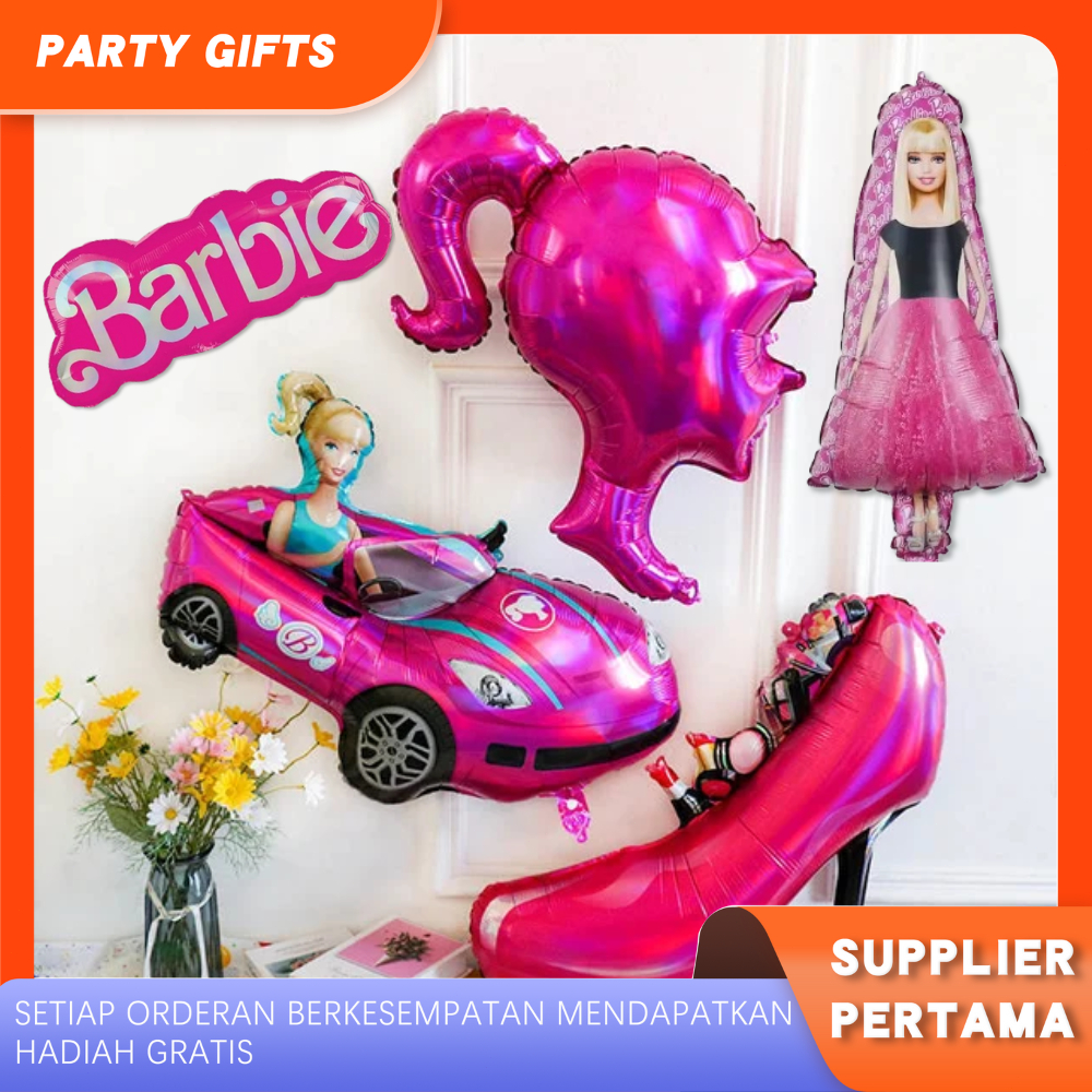 Jual Balon Foil JUMBO Barbie / BULAT Barbie and Friends / Pink Heels ...