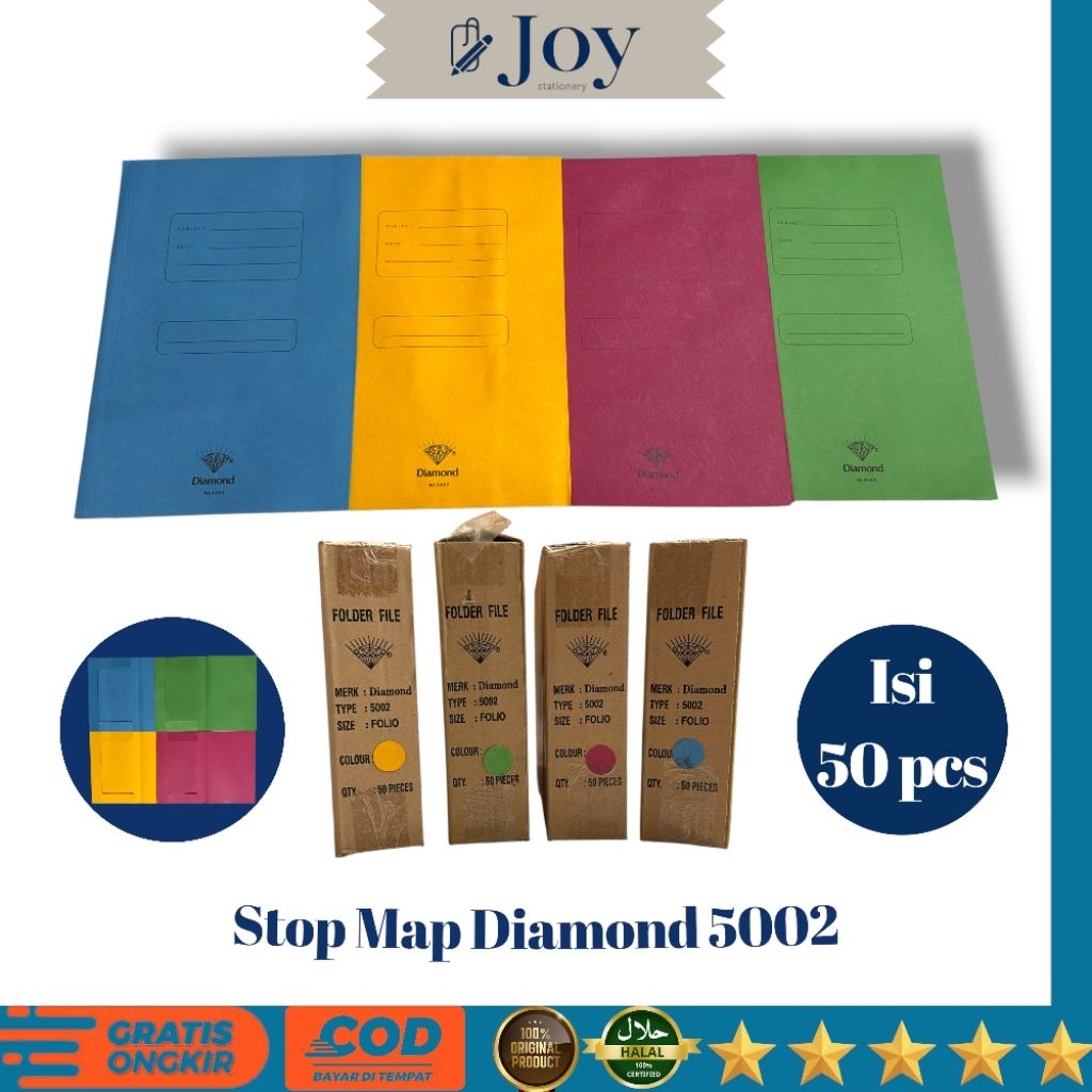 Jual Stop Map/Map Kertas Folio/F4 5002 DIAMOND Isi 50 Lembar (1 Pack ...