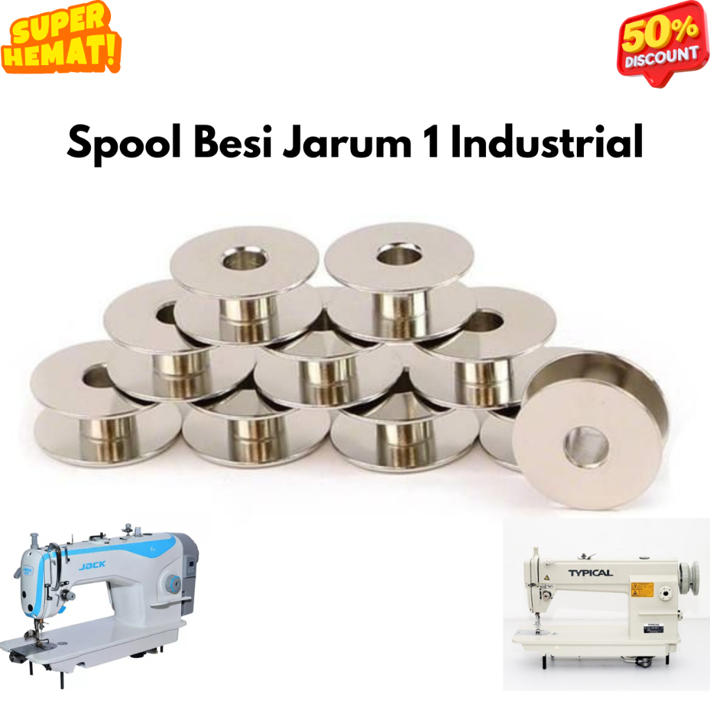 Jual Spool / Bobbin / Spull / Spul Besi Polos Hitam - Polos Putih Mesin ...