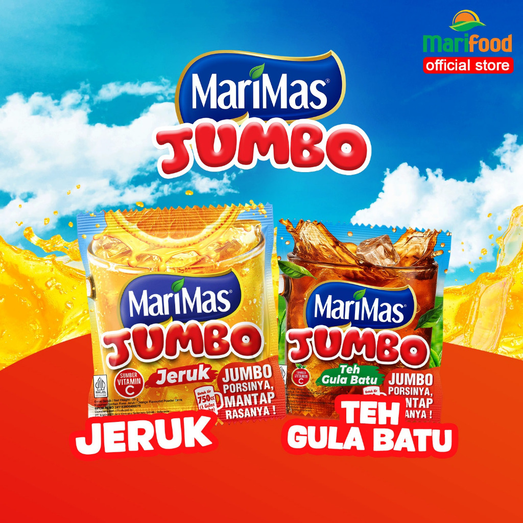 Jual PACK Marimas Jumbo Minuman Serbuk Rasa Buah - Pack Isi 4 Renteng ...