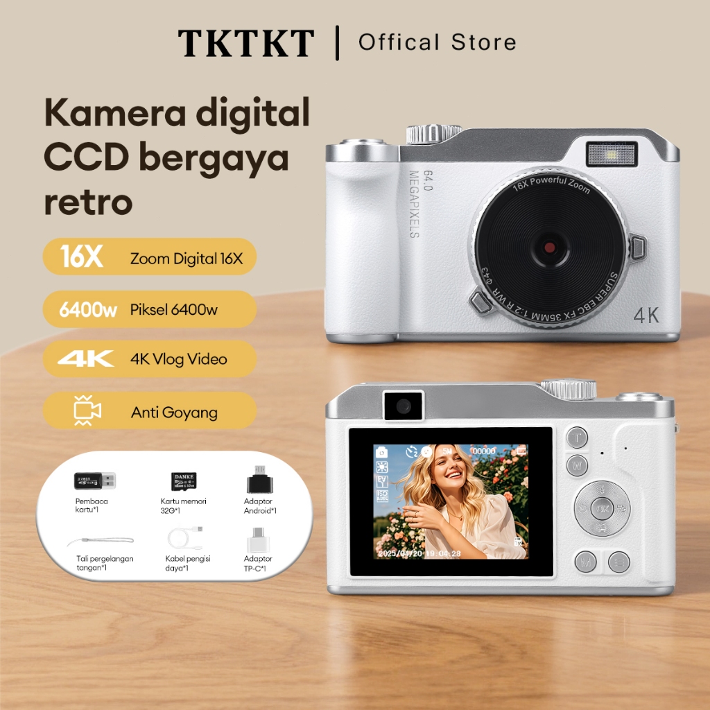 Jual TKTKT Kamera Digital CCD 64MP 16X Zoom kamera mini kamera