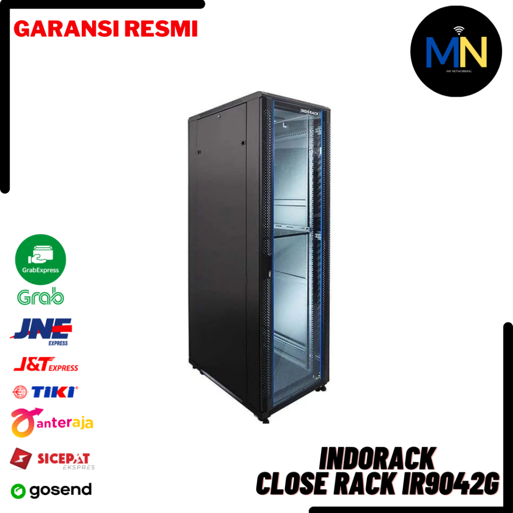 Jual Rack Server 19''42U IR9042G Depth 900mm Indorack Close Rack Glass ...