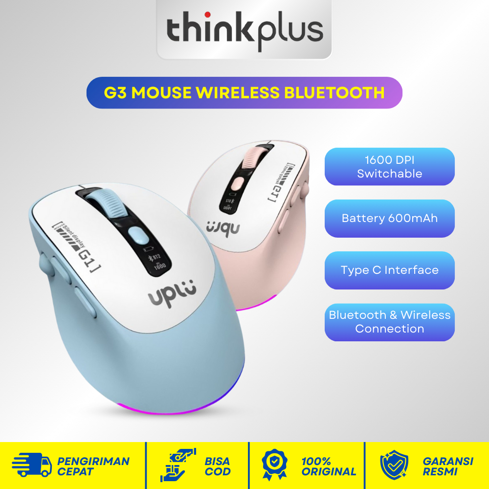 Jual Thinkplus Mouse Wireless 2.4GHz 1600DPI Mouse Gaming G3 Silent ...