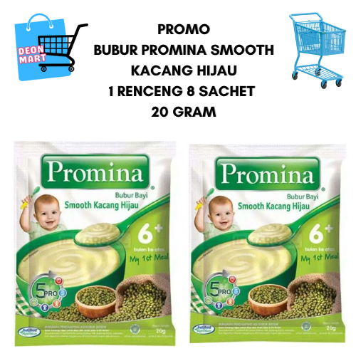Jual PROMO Bubur Promina Smooth Kacang Hijau 1 Renceng 8 Sachet 20 gram ...
