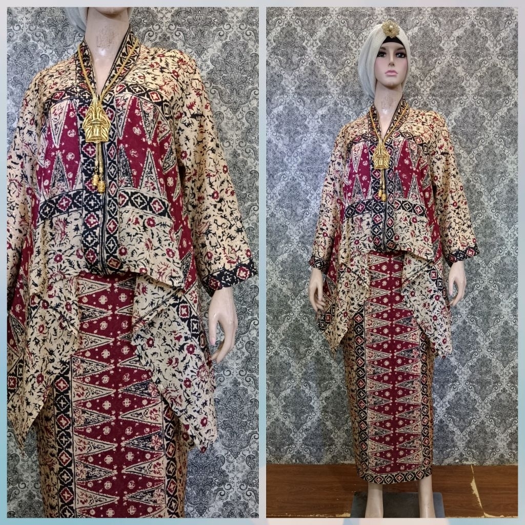 Jual Stelan Rok Viscose Silk Mahogani | Set Atasan Rok Batik Cap ...