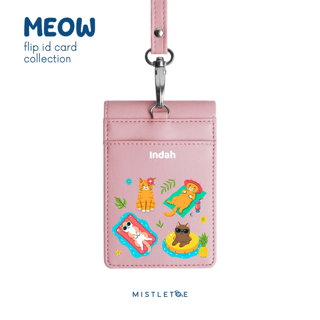 Jual Meow Custom Flip ID Card Holder - Lanyard - Name Tag | Shopee ...