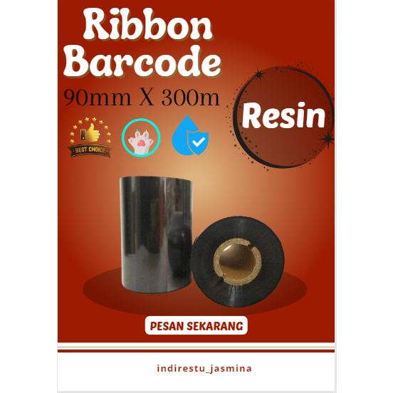 Jual Ribbon Barcode Resin / Sticker Ribbon Barcode / Resin 90mm x 300m ...
