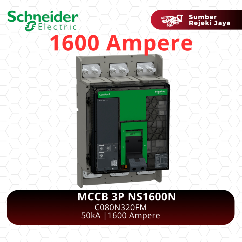 Schneider MCCB NFB Breaker NS1600N 3P 1600A 50kA | C160N320FM