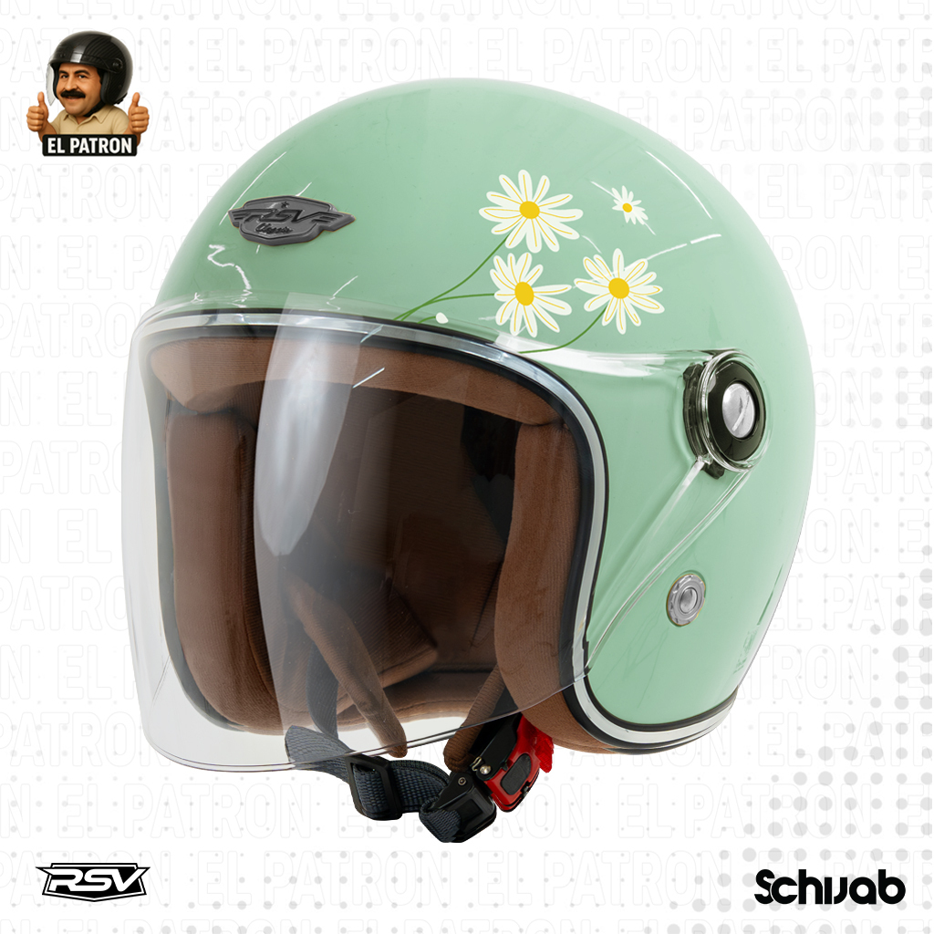 Jual RSV MINT GREEN - Helm Half Face Classic Retro Modern support sc ...