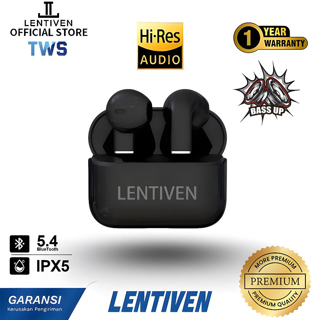 LENTIVEN TWS Bluetooth Wireless Earphone Airbuds Headset Bluetooth IPX4  WaterProof pro5s