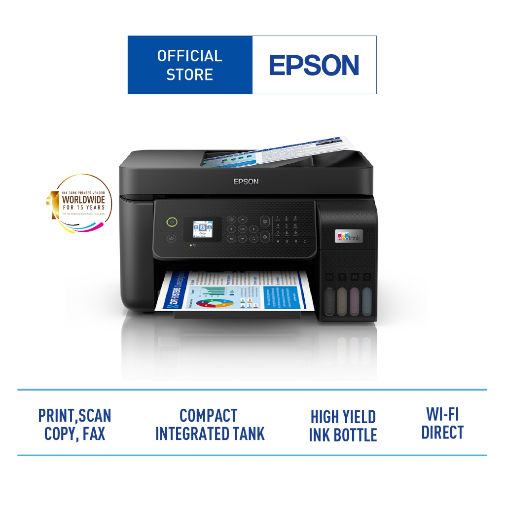 Epson Printer L5290 / Pengganti L5190 Multifungsi (Print, Scan, Copy, Fax) Wireless With ADF
