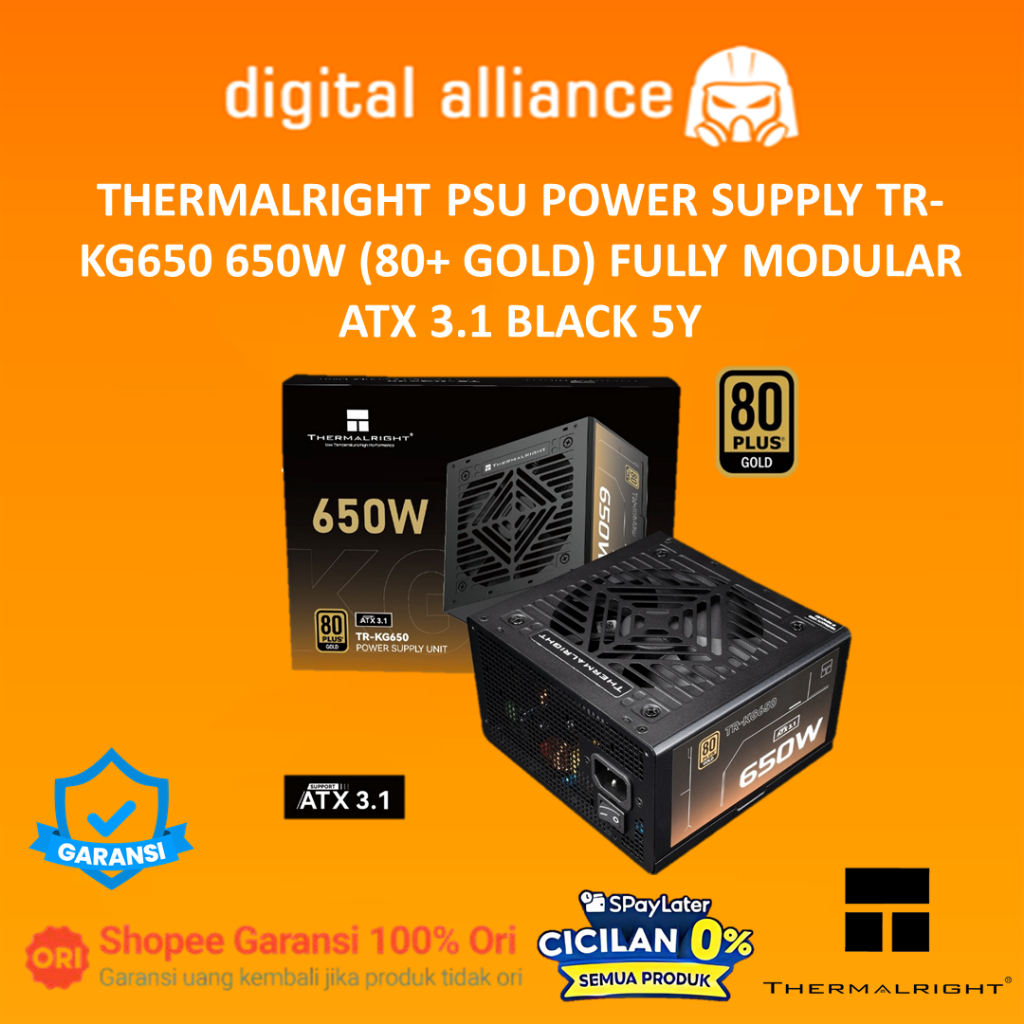 Jual THERMALRIGHT PSU POWER SUPPLY TR-KG650 650W (80+ GOLD) FULLY