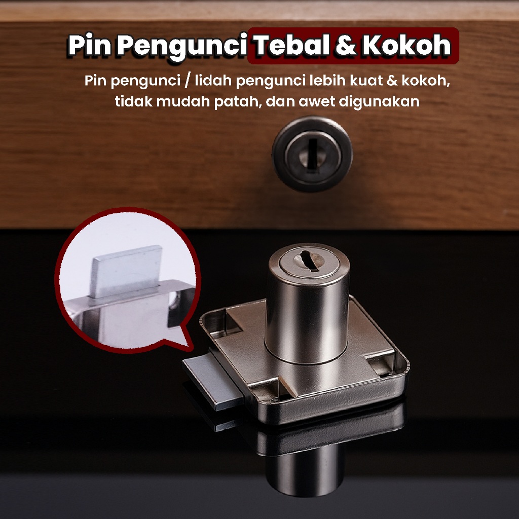Jual Kunci Laci Lemari Furniture GOMEO | Drawer Lock Plastik Kayu ...