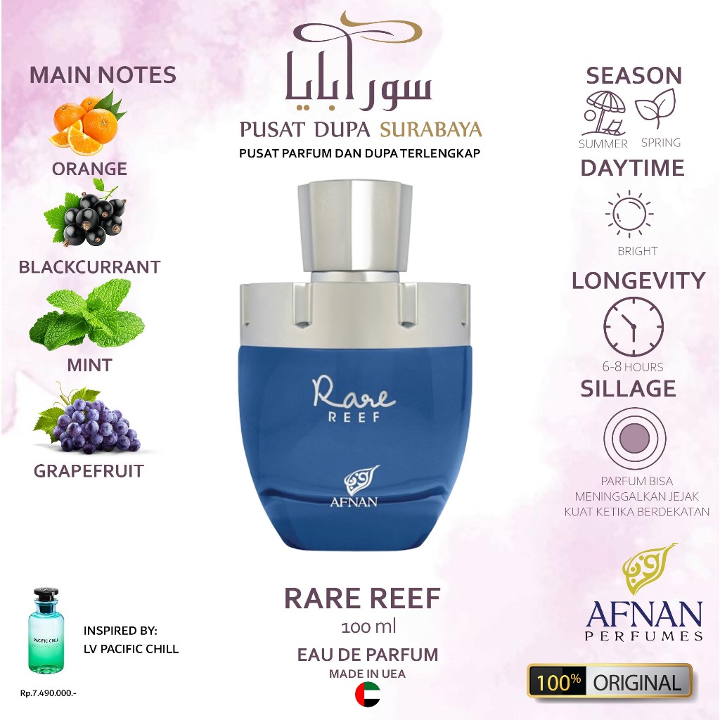 Jual Parfum Asli Arab Original premium Afnan Parfume/ Rare Reef ...