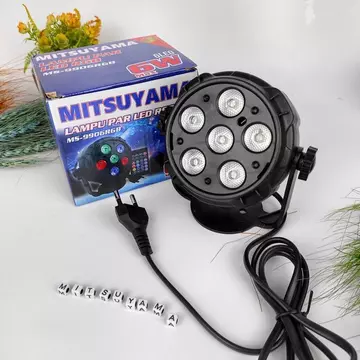 Lampu PAR LED RGB Mitsuyama 6W Sensor Suara Mitsuyama Lampu Disco RGB 12 LED Remote Suara MS