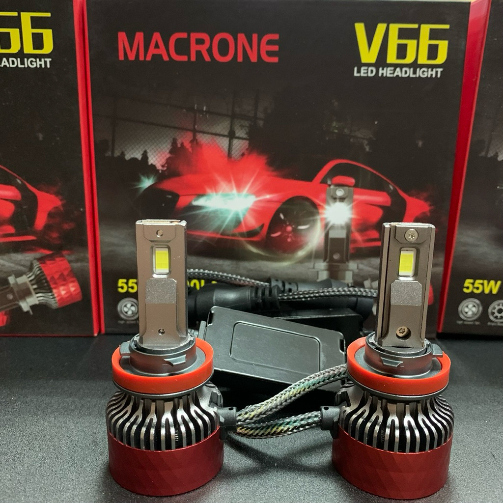 Jual lampu led mobil 55 watt macrone v66 lumens 5200 pnp tersedia soket ...