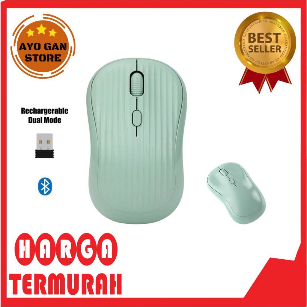Jual Mouse 166 Garis/Polos Wireless Bluetooth, Mouse Dual Mode ...