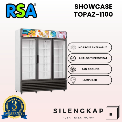 Jual RSA Showcase TOPAZ-1100IC Display Cooler Kulkas Minuman Tiga Pintu ...