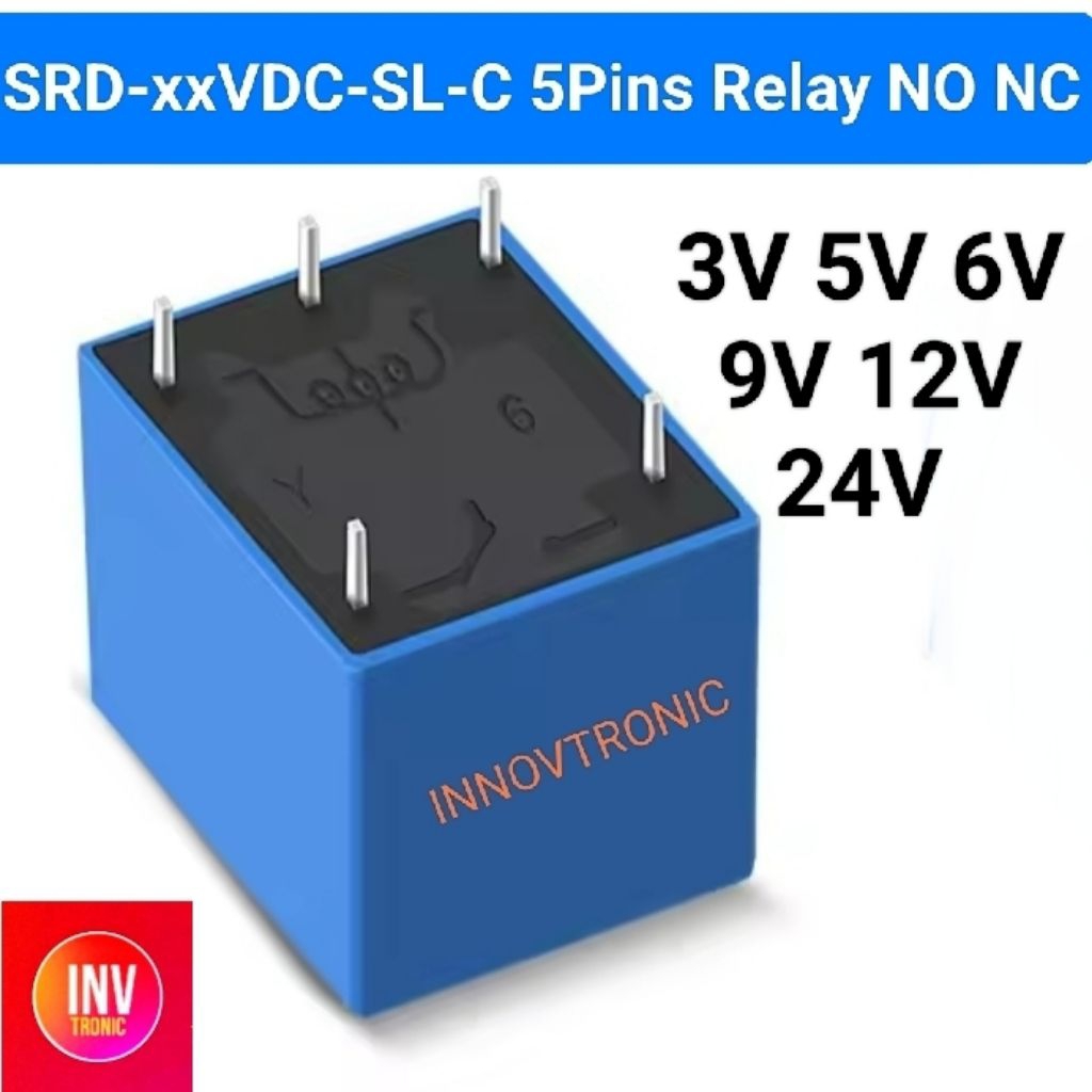 Jual NO NC Relay DC3V 5V 6V 9V 12V 24V 10A 250V 5Pin Blue SRD-xxVDC SL ...