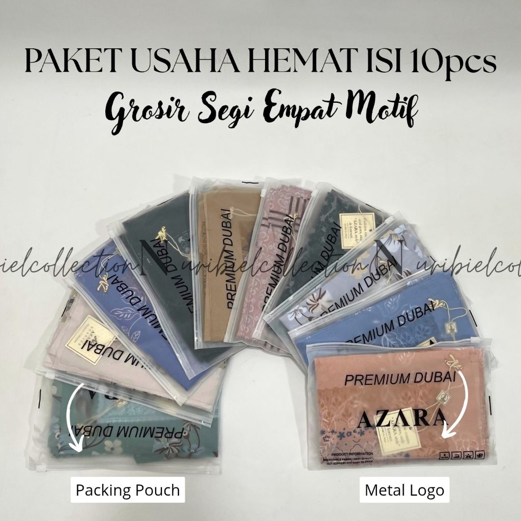AZARA PAKET USAHA ISI 10PCS MIX MOTIF Segiempat Motif Voal by Azara Hijab Grosir Segi Empat Campur Motif