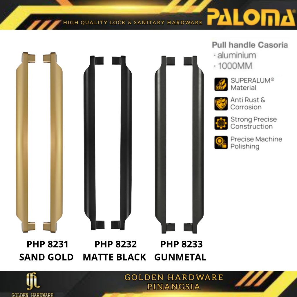 Jual PALOMA Gagang Tarikan Pintu Door Pull Handle 100CM SUPERALUM PHP ...