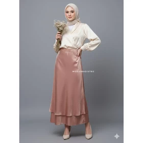 Rok Satin Skirt Premium Dengan Furing Rok Melayu Panjang