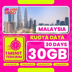 eSIM Malaysia Kuota Besar Hingga 30GB | eSIM Malaysia | eSIM Travel Internet Roaming | eSIM Malaysia DIGITRAVEL High Speed 5G